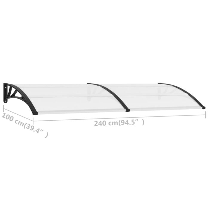 Auvent de porte 240 x 100 cm PC – Image 5