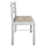 Chaises à manger lot de 2 blanc hévéa solide et velours – Image 3