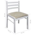 Chaises à manger lot de 2 blanc hévéa solide et velours – Image 4