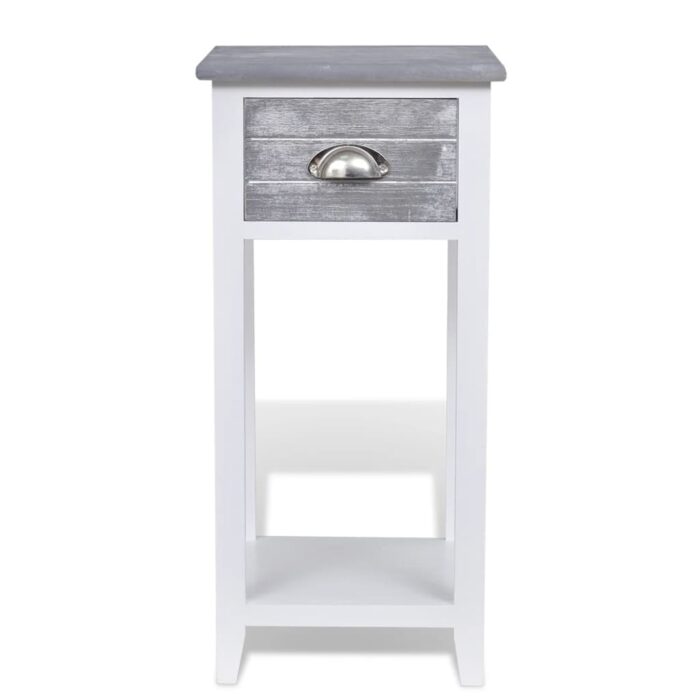 VXL8718475933601_g_en_hd_3.jpg Table de chevet avec 1 tiroir Gris et blanc – Image 3