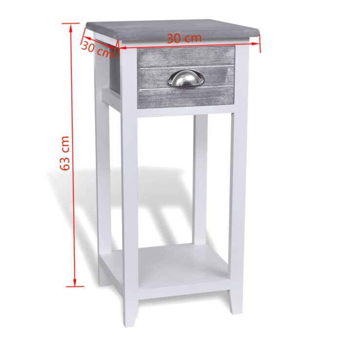 VXL8718475933601_g_en_hd_4.jpg Table de chevet avec 1 tiroir Gris et blanc – Image 4