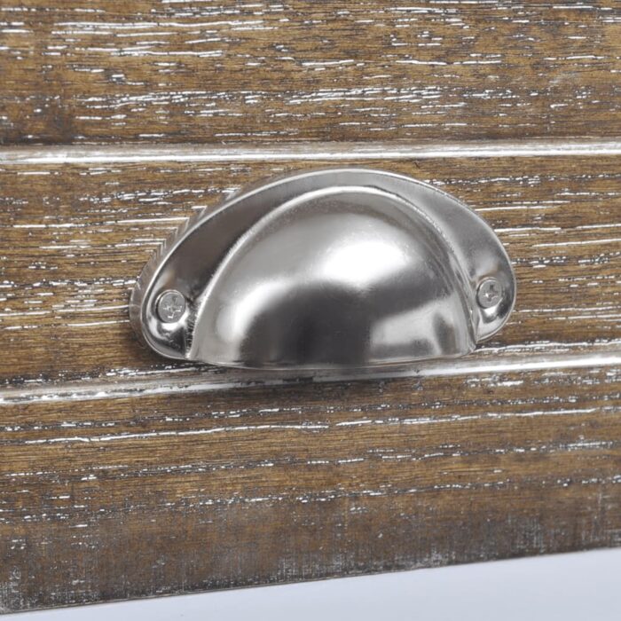 Table de chevet avec 1 tiroir Marron et blanc – Image 2