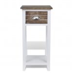 Table de chevet avec 1 tiroir Marron et blanc – Image 3