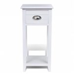 Table de chevet avec 1 tiroir Blanc – Image 4