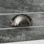 Table de chevet 2 pcs avec 2 tiroirs Gris et blanc – Image 6