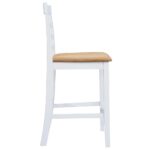 Set table et 4 chaises de bar en bois coloris blanc – Image 4