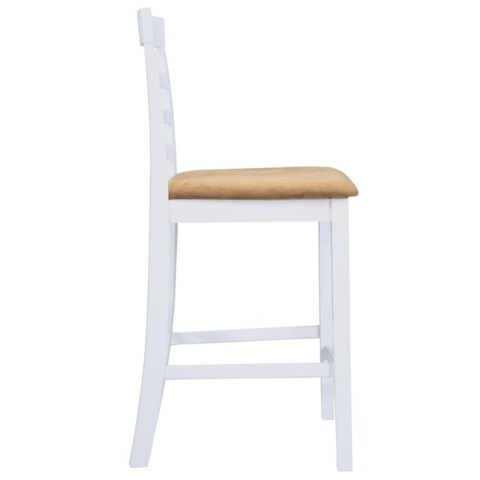 Set table et 4 chaises de bar en bois coloris blanc – Image 4