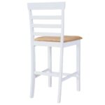 Set table et 4 chaises de bar en bois coloris blanc – Image 5