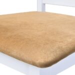Set table et 4 chaises de bar en bois coloris blanc – Image 6