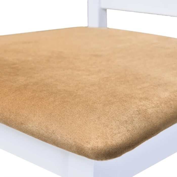 Set table et 4 chaises de bar en bois coloris blanc – Image 6