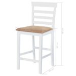 Set table et 4 chaises de bar en bois coloris blanc – Image 8