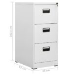 Classeur Gris clair 46x62x102,5 cm Acier – Image 10