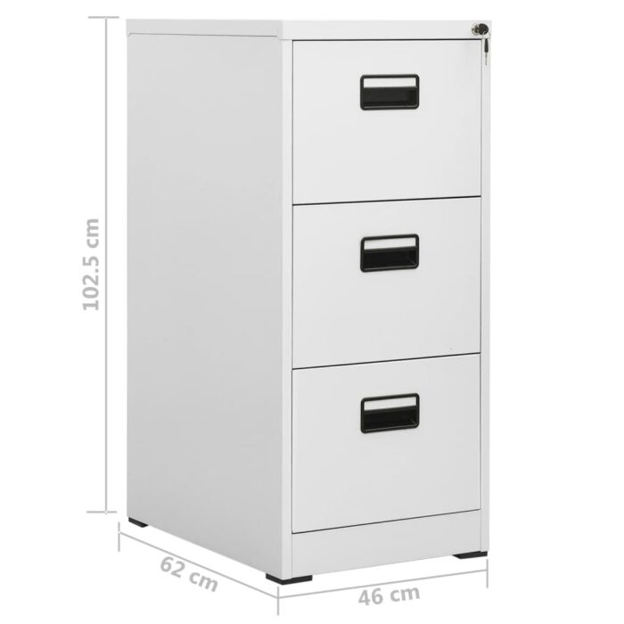 Classeur Gris clair 46x62x102,5 cm Acier – Image 10