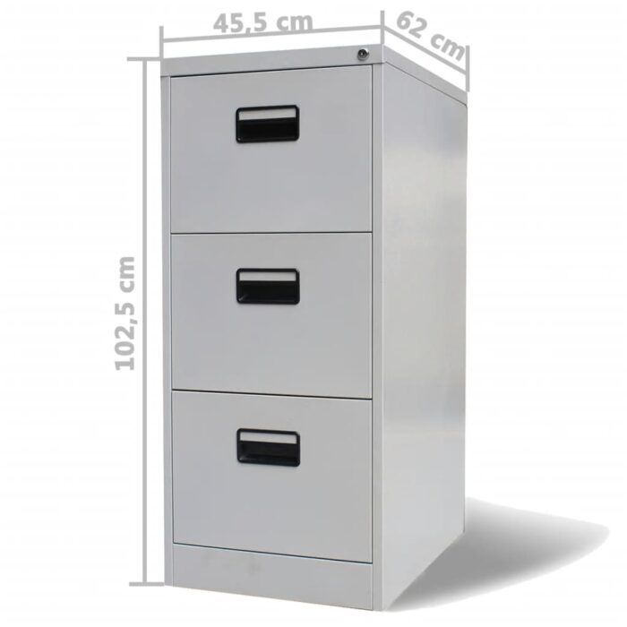 Classeur Gris clair 46x62x102,5 cm Acier – Image 8