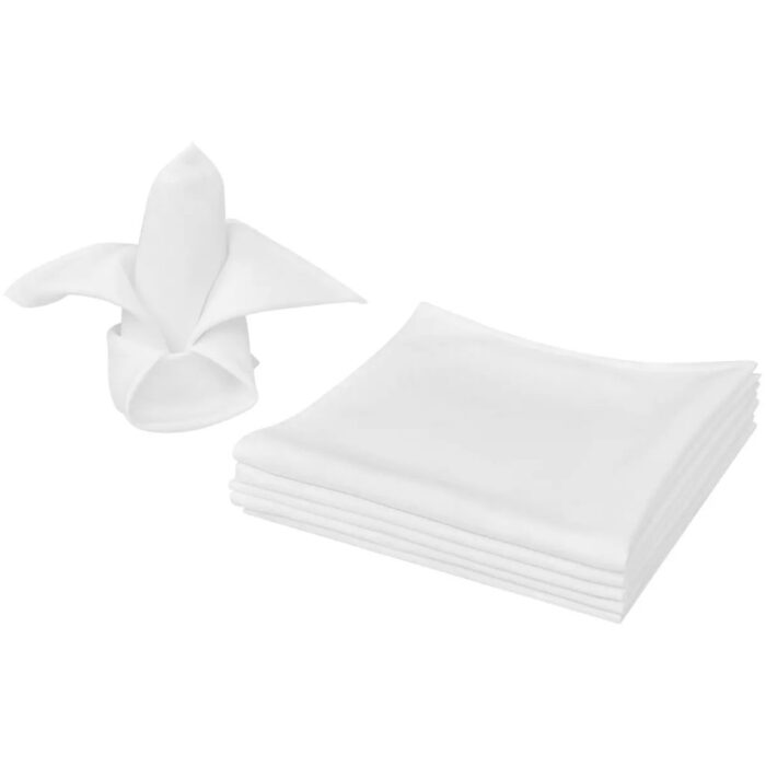 Serviettes de table 100 pcs Blanc 50x50 cm – Image 1