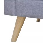 Canapé à 2 places tissu gris clair – Image 2