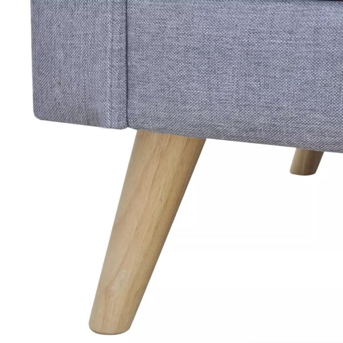Canapé à 2 places tissu gris clair – Image 2