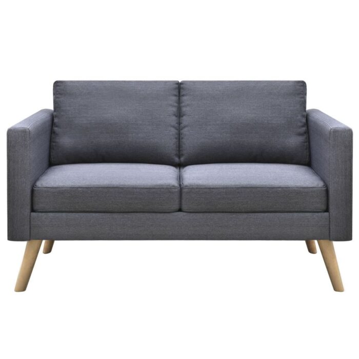 Canapé à 2 places Tissu Gris foncé – Image 2