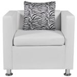 Fauteuil blanc similicuir – Image 2