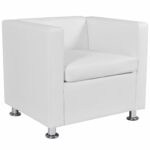 Fauteuil blanc similicuir – Image 3