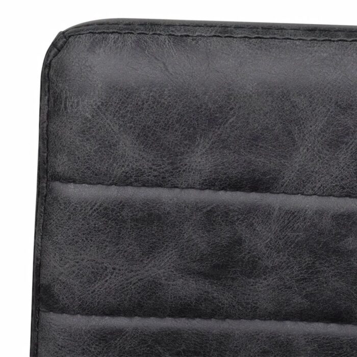 Chaises à manger cantilever lot de 2 noir similicuir – Image 6