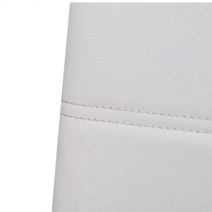 Chaises à manger cantilever lot de 2 blanc similicuir – Image 5