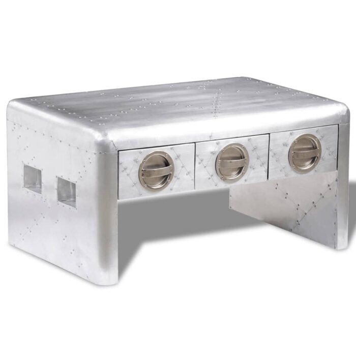 Table basse 3 tiroirs vintage Style d'aviation – Image 1