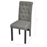 Chaises à manger lot de 2 gris clair tissu – Image 6