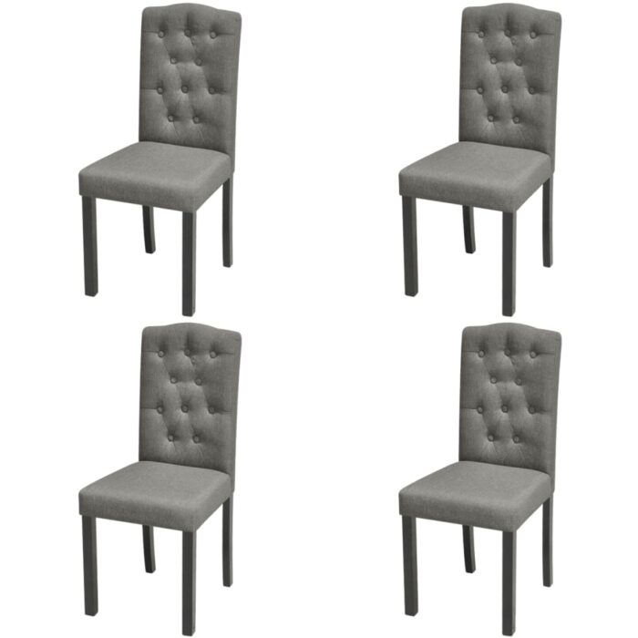 Chaises à manger lot de 4 gris tissu – Image 1