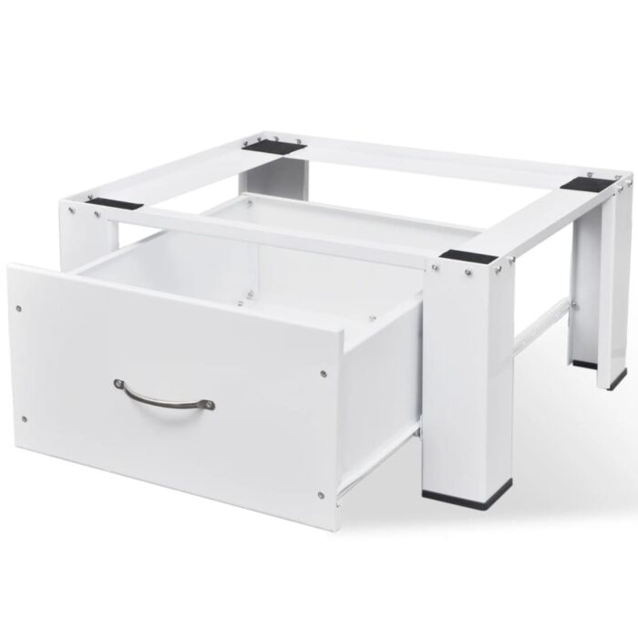 Socle pour machine à laver avec tiroir Blanc – Image 1