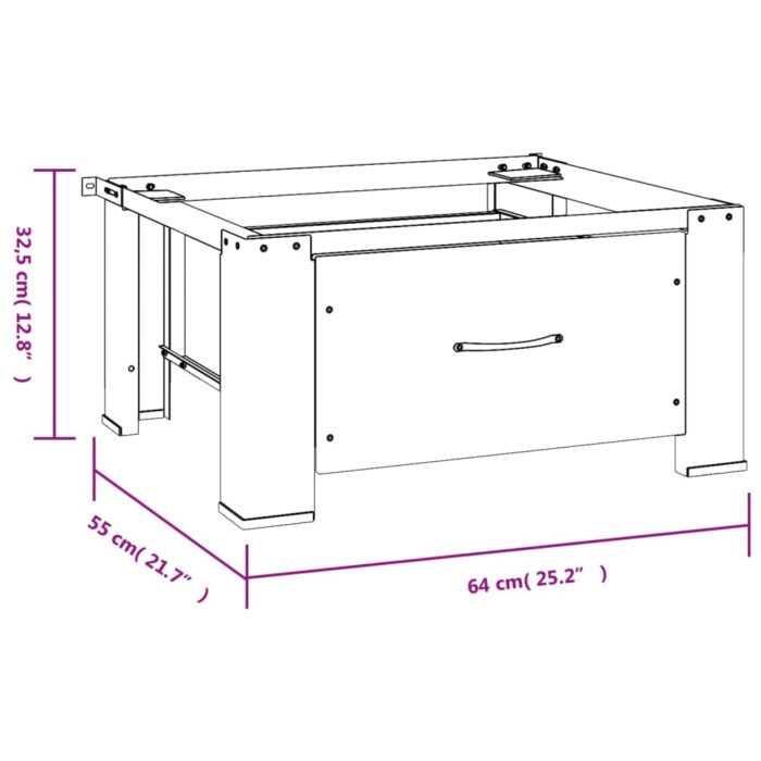 Socle pour machine à laver avec tiroir Blanc – Image 6