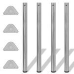 4 pieds de table réglables en hauteur 870 mm Nickel brossé