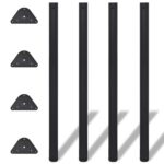 4 pieds de table réglables en hauteur Noir 1100 mm