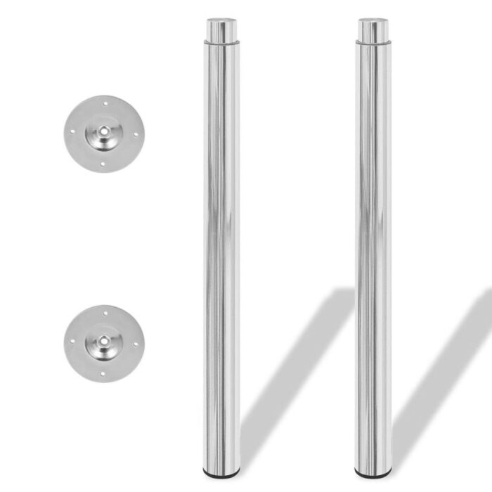 Pieds de table télescopique 2 pcs Chrome 710 mm - 1100 mm – Image 1