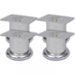 Pieds ronds de canapé 4 pcs Chrome 60 mm