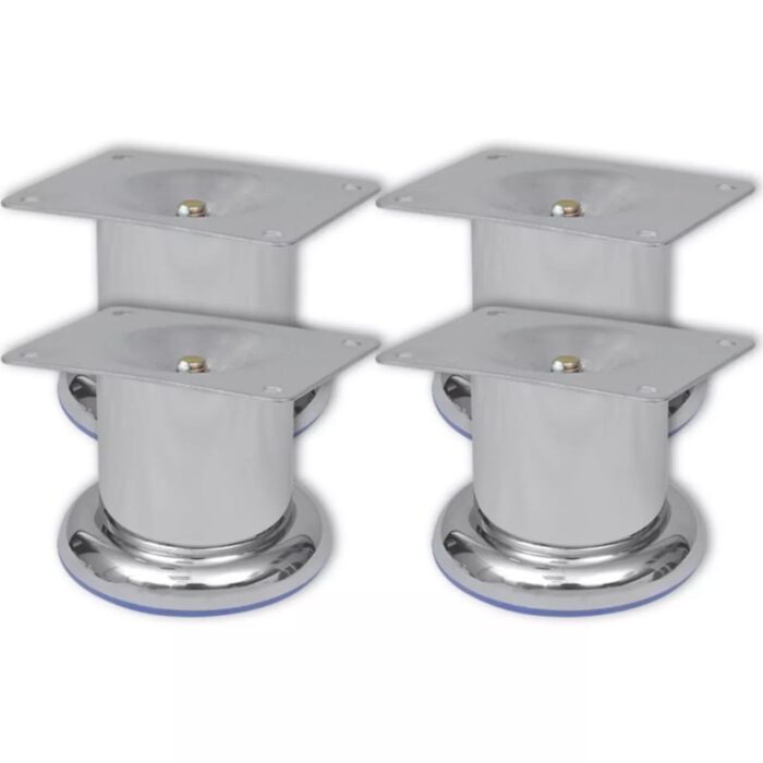 Pieds ronds de canapé 4 pcs Chrome 60 mm – Image 1