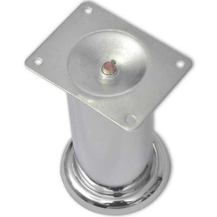 4 pieds ronds de canapé en Nickel brossé 120 mm – Image 2