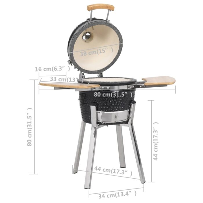 Kamado Barbecue à fumoir Céramique 81 cm – Image 9