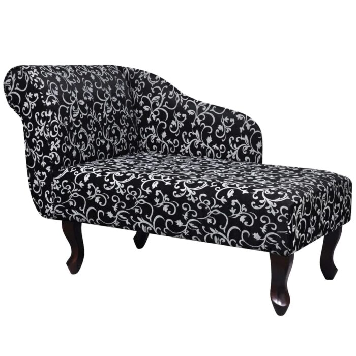 Chaise longue Noir et blanc Tissu – Image 1