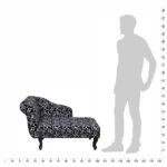 Chaise longue Noir et blanc Tissu – Image 2