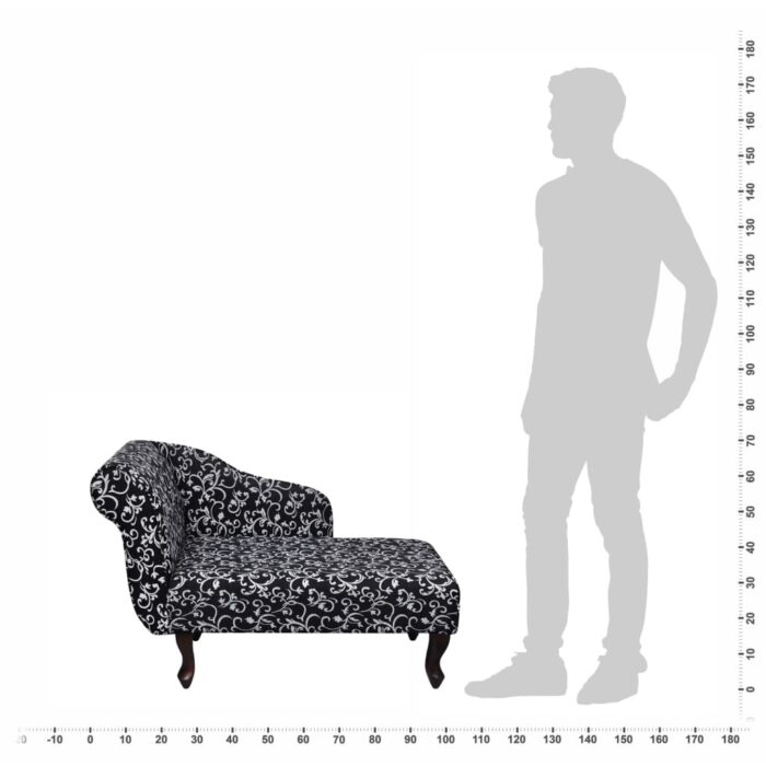 Chaise longue Noir et blanc Tissu – Image 2