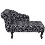 Chaise longue Noir et blanc Tissu – Image 3