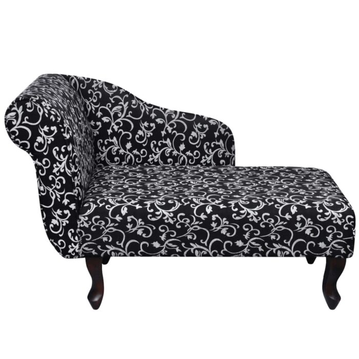 Chaise longue Noir et blanc Tissu – Image 3