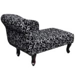 Chaise longue Noir et blanc Tissu – Image 4
