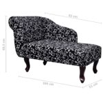 Chaise longue Noir et blanc Tissu – Image 5