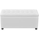 Pouf de rangement Cuir synthétique Blanc – Image 3