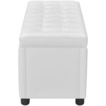 Pouf de rangement Cuir synthétique Blanc – Image 4