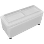 Pouf de rangement Cuir synthétique Blanc – Image 6