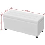 Pouf de rangement Cuir synthétique Blanc – Image 7
