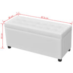 Pouf de rangement Cuir synthétique Blanc – Image 8